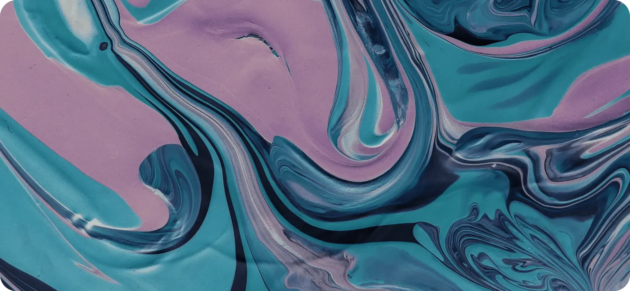 Fluid paint in turquoise and pink