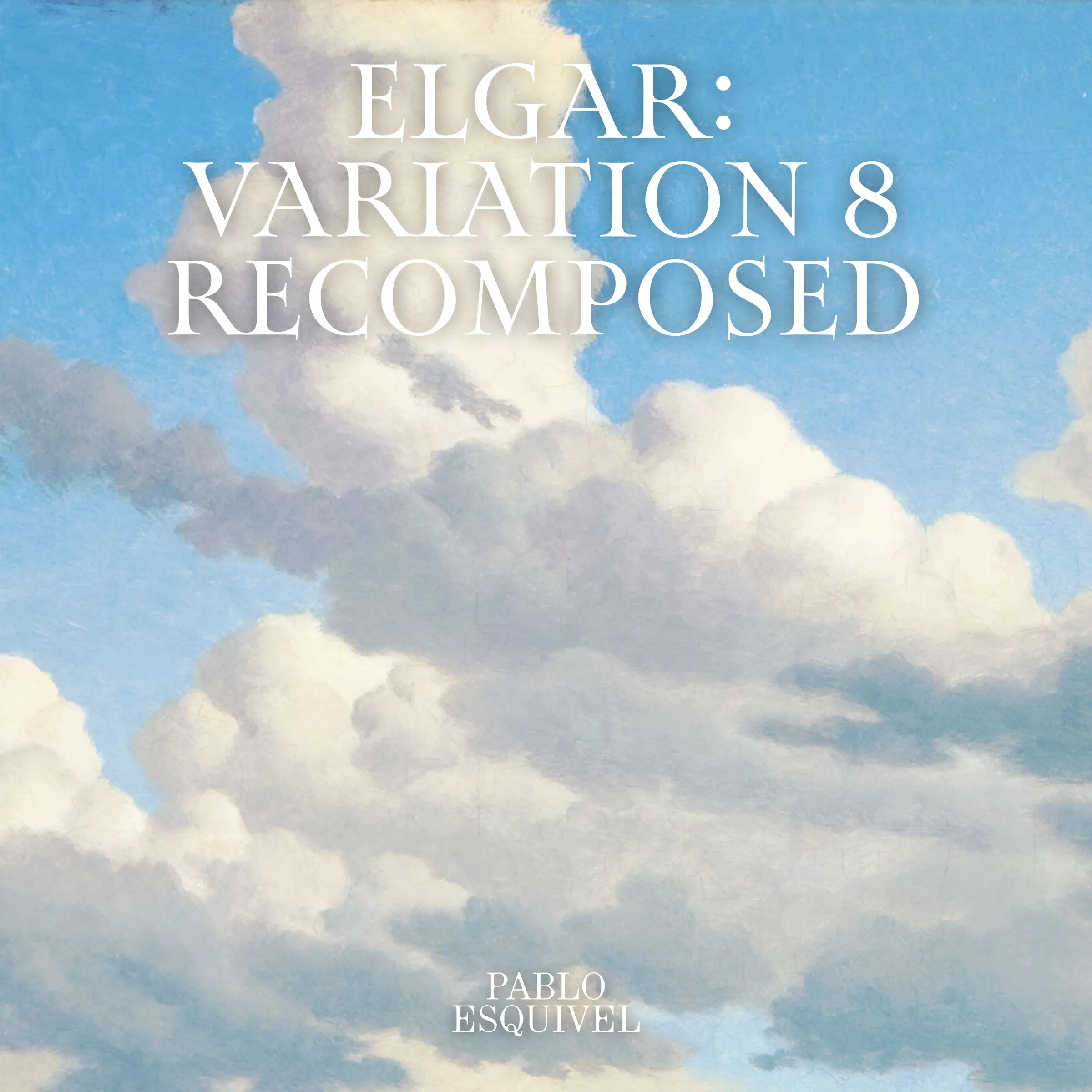 Portada de «Elgar: Variation 8 Recomposed», con nubes impresionistas