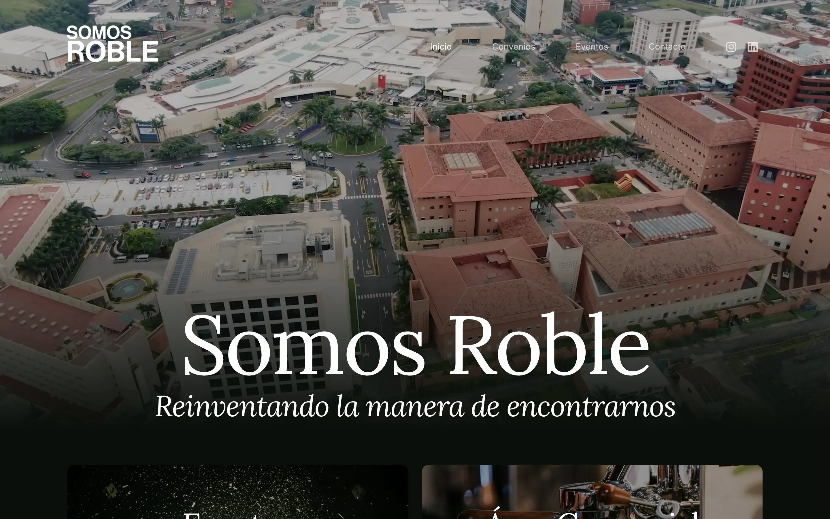 The somosroble.cr home page on a desktop screen